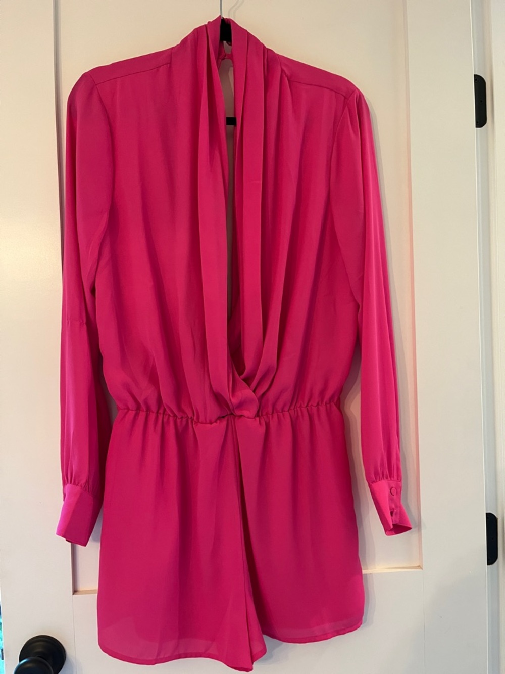 superdown Hot Pink V-Neck Romper